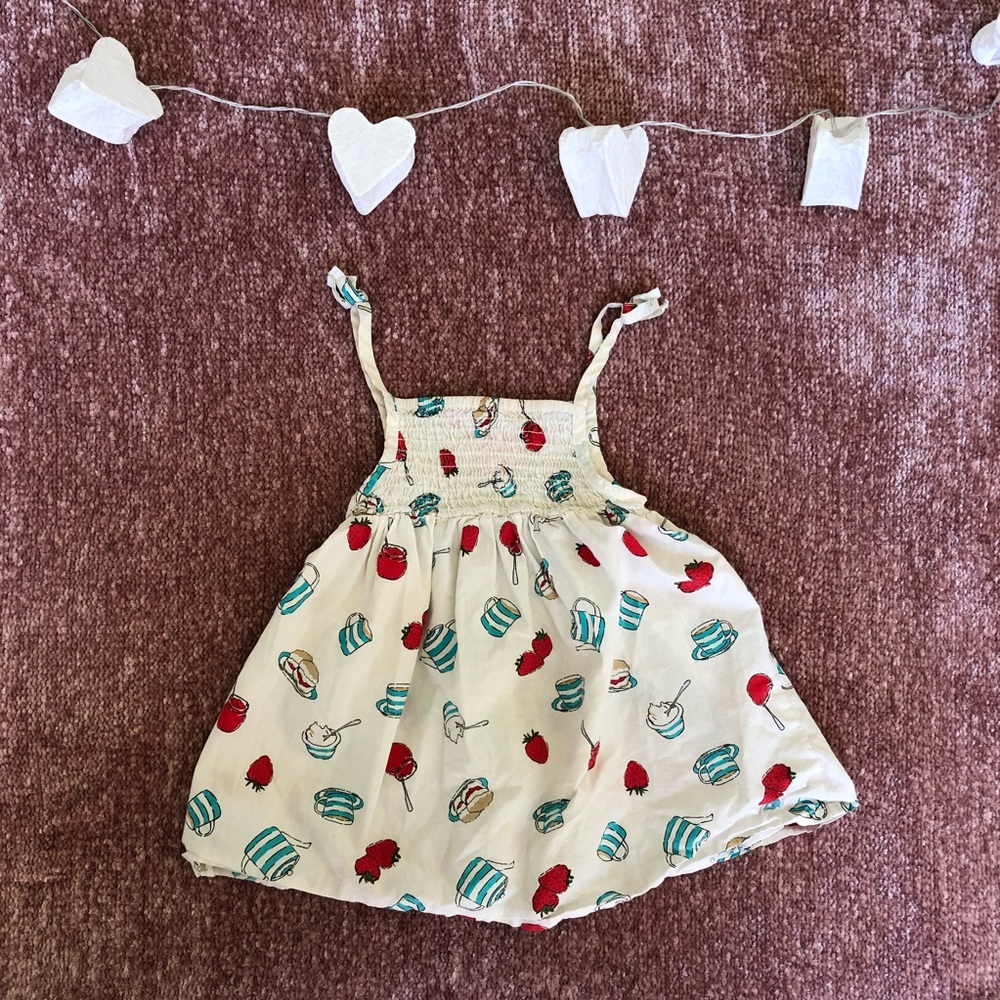 Joules summer yogurt jam and strawberry tank dress